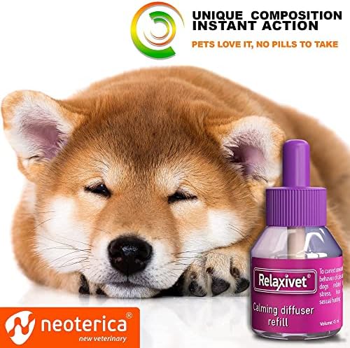 Relaxivet Dog Calmante Feromônio Reabilitação 2 pacote | Melhorada na fórmula da Alemanha Destress | Tratamento anti-ansiedade