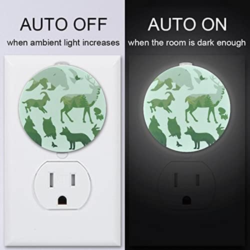 2 Pacote Plug-in Nightlight LED Night Light com sensor de Dusk-to-Dawn para quarto de crianças, viveiro, cozinha, silhuetas de corredor