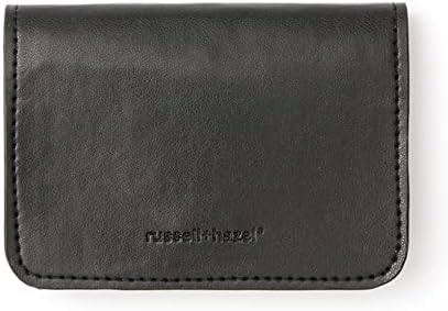 Russell + Hazel Vegan Leather Business Card Titular, Acessórios para conferências de rede, preto, 4,5 ”W x 3,25” l