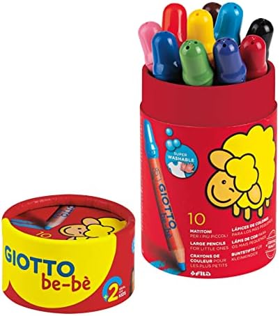GIOTTO BE Bè Grandes Lápis e Sharpenners Pacote pré-escolar para crianças pequenas, 36 lápis, cores variadas, ideais para a escola