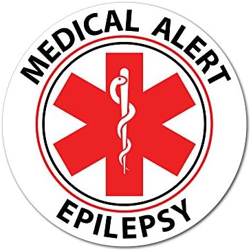CoolHubcaps Alerta Médica Epilepsia Decalques reflexivos - Para cadeiras de rodas, pára -choques de carros e janelas - resistente à prova de intempéries e UV - Uso interno e externo - 2,25 x 2,25 polegadas