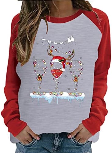 Narhbrg Mulheres fofas blusas de natal