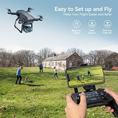 【Economize $ 50】 BWINE GPS 75 minutos Drone 4K dobrável com câmera para iniciantes para adultos ， 3-AIX Gimbal + Bwine Drone Battery