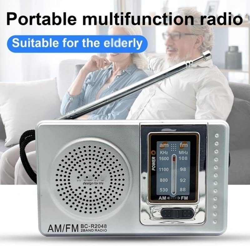 XDCHLK Rádio portátil Tamanho do bolso Telescópico Antena Mini Multifunctionl AM FM para ancião