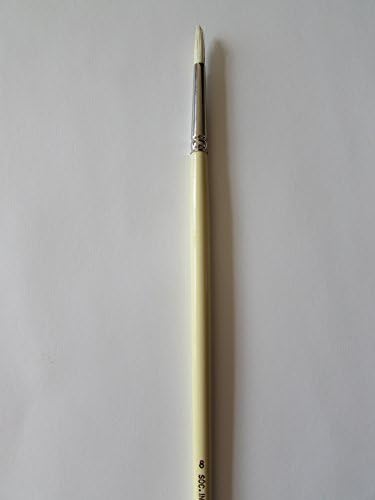 Tobgi Premuim Artista Qualidade Chungking Bristle White Long Handle Brush Round 8 - Made na Alemanha