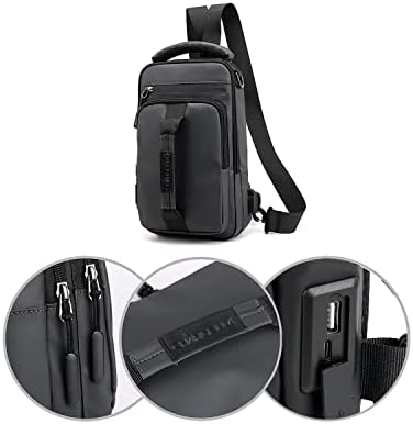 Bolsa de funda de Chargella para homens e mulheres ombro à prova d'água Daypack Crossbody Backpack para viagens para caminhada com porta de carregamento USB