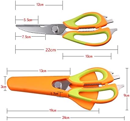 Tesouras multifuncionais de cozinha congeal, tesoura de frango, tesouras de aço inoxidável destacável Corte as nozes escalas de