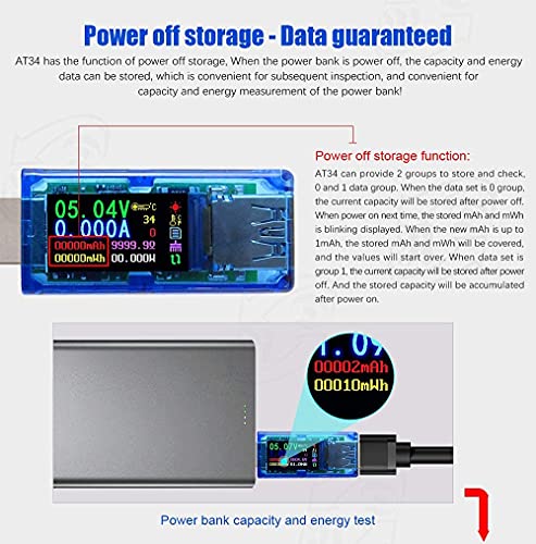 USB 3.0 Medidor de energia Testador Digital Multímetro Digital Detector de tensão de tensão CC 30.00V 4.000a Velocidade de teste de cabos de carregador QC 2.0/3.0 AP 2.4a