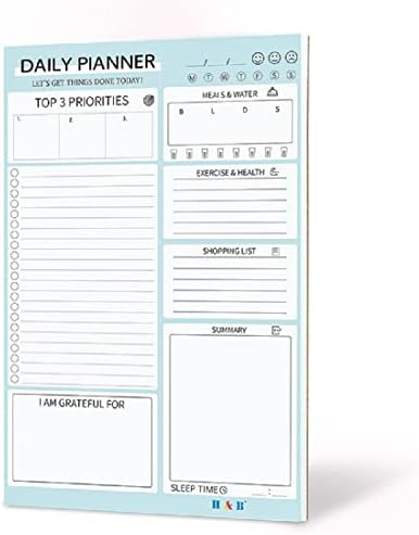 Organize seu cronograma diário e aumente a produtividade com uma almofada de planejamento para tarefas, refeições, fitness e notas - sem data, 6 x9