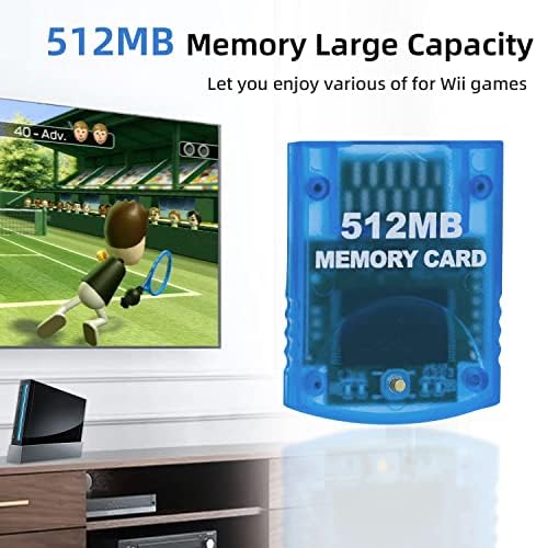 Cartão de memória de Tonesum 512MB 4 Áreas de dados para GameCube e Wii Console, Blue 512MB