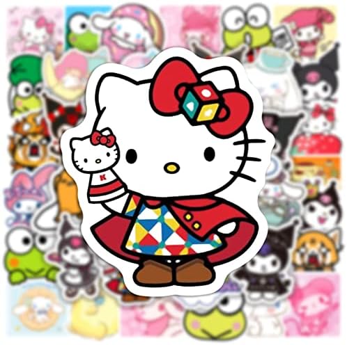 ZHAAHIU 50 PCS Adesivos Kawaii, fofo minha melodia Kuromi adesivos de vinil impermeável, adesivo engraçado de desenho animado para o adesivo para laptop Garrafa de água Presentes para crianças adultos adultos adultos