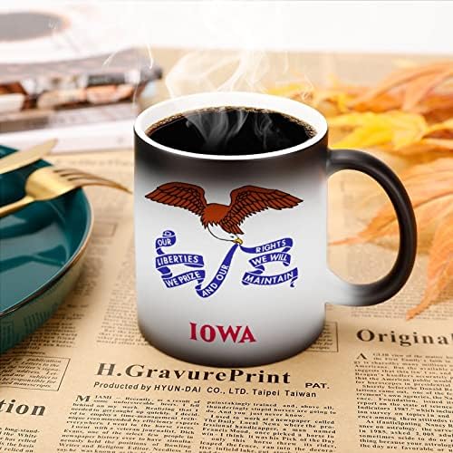 Iowa State Flag Creative Descoloração Cerâmica Chefe Cuple