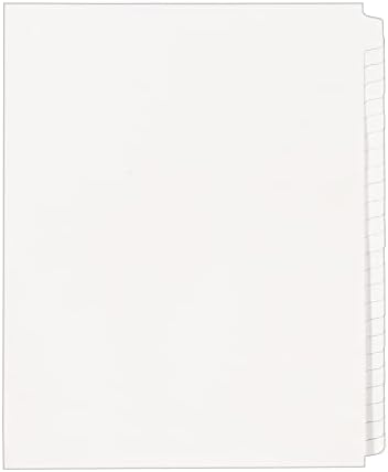 Avery 11959 Blank Tab Exposição Legal Index Divider Set, 25-TAB, Letter, White, Conjunto de 25