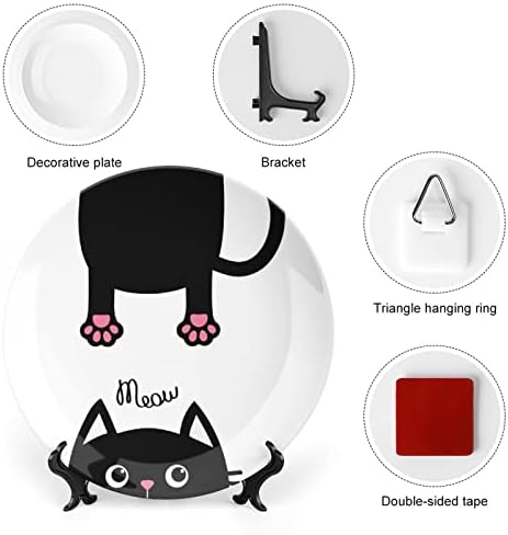 Placa decorativa de cerâmica de gato engraçada com exibição Stand pendurando presentes festivos de casamento personalizado para