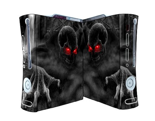 Acessório de peles de vinil monstro de monstro para Xbox 360 Console de jogo - capa adesivo protetor de protetor decalque - crânio de olho vermelho