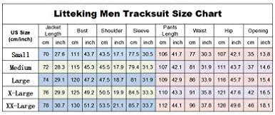 Roupas masculinas de traje masculino de 2 peças roupas de manga longa casual, trajes de corrida esportivos com zíper completo