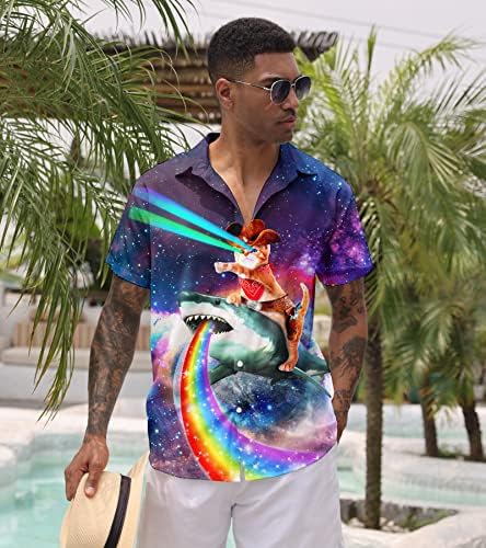 Alisistister massadinhas camisetas de vestido Button Down Down Down 3D Pattern Hawaiian Summer Holiday Beach Tops