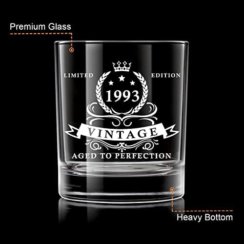 LIVRE ALUMENTE 30 GORES DE BRINOS PARA MENINO, 1993 Glass de uísque em Valored Wooden Box, Whisky Bourbon Glass para 30