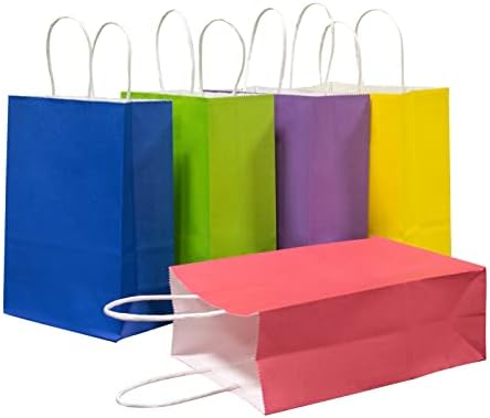 Sacos de presente de facebag 30 sacolas de festas em massa com manusear pequenos sacos de papel Kraft Rainbow Gift Sachs for Shopping