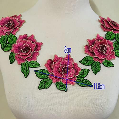 5pcs 3d Flower Patch Borded Appliques de vestuário costurará em patches roupas Cheongsam Wedding Dress Acessory)