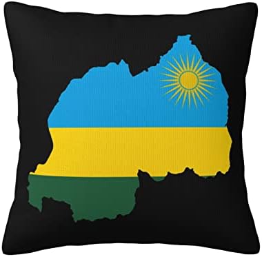 Mapa de bandeira de Ruanda Soft confortável confortável travesseiro de luto de dupla face com forte praticidade em casa 18 x