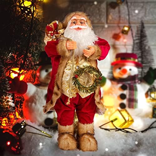 Santa Clau Doll Gold Backpack Red Backpack Decorações de Santa Clau Supplies de Natal 30cm/11,8in 45cm/17,7 em 60cm/23,6in