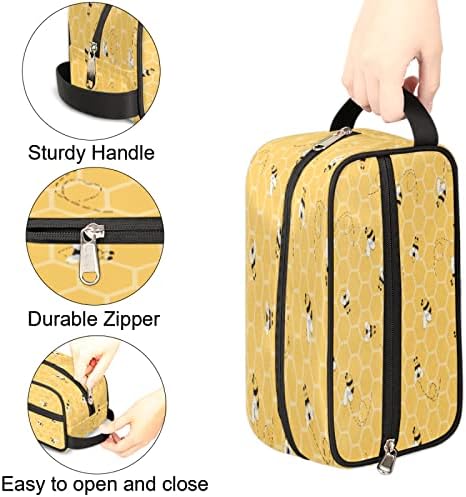 Bolsa de higieness de viagem portátil de abelha, kit dopp kit cosmético Bolsa de banho de chuveiro de chuveiro de maquiagem