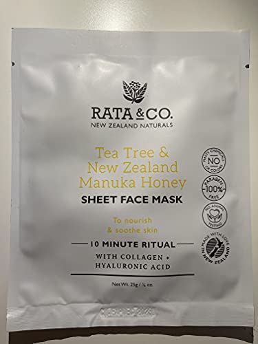 RRR Tea Tree New Zealand Manuka mel face máscara de máscara com colágeno hialurônico ácido acalma a pele