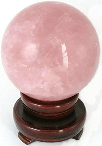 Bola de cura de cristal de quartzo de rosa natural 3,93 '' para reiki, adivinhação, feng shui, meditação, equilíbrio de chakra,