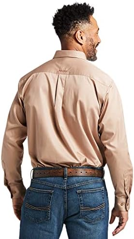 Ariat Solid Twill Classic Fit Shirt-Men de manga longa de botão ocidental