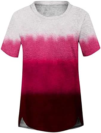 Capace de natação de tecido suave Tops de verão femininos de mangas curtas camisa casual camisa redonda de impressão de pescoço