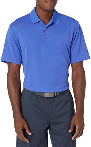 PGA Tour Men's Airflux Mesh Solid Mesh Manga Camisa Polo de Golfe