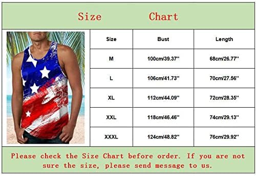 Tampa do tanque havaiana masculina do XXBR, Independence Day Sleeseless Tops Summer Summer Loose Casual Beach Seaside Top T-shirt Tees