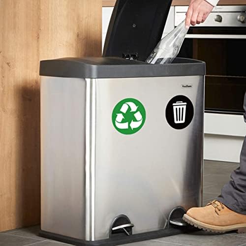 Nuobesty 1set6-sheets adesivo Bin Indoor Can PVC Sign Sign Recipientes de lixo Decalques auto-adesivos Adesivos de latas- Símbolos