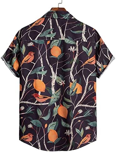Camisas de vestido de verão BMISEGM para homens casuais cor -lape de lapela solta Button curto botão de manga comprida