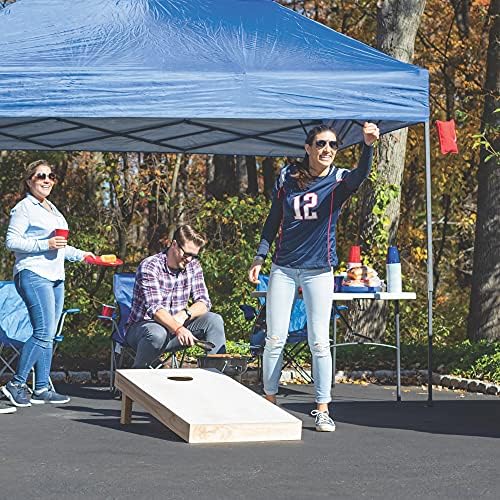 Backyard Champs Unissex adulto 2x4 pés Champs 2 x 4 Conjunto de cornhole de madeira, madeira natural, x4 EUA