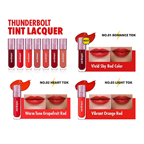 ColorGram Thunderbolt Tint Lacquer - 08 Tok + Rosy Tone Up pacote em pó