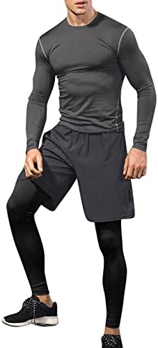 Mens ternos secando elástico longa longa traje o pescoço de pescoço masculino calças de fitness de fitness casuais fatos