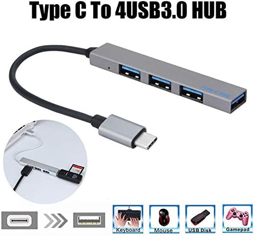 N/A Tipo-C para 4 Hub USB Expander Mini portátil 4-Porta USB 2.0 Hub USB Power Interface Laptop Tablet Comput