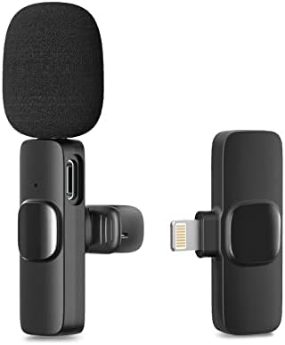 Microfone de lapela Lavalier Wireless para iPhone - Mini MIC Professional com CLIP Plug -Play Auto Sync Mic para YouTube