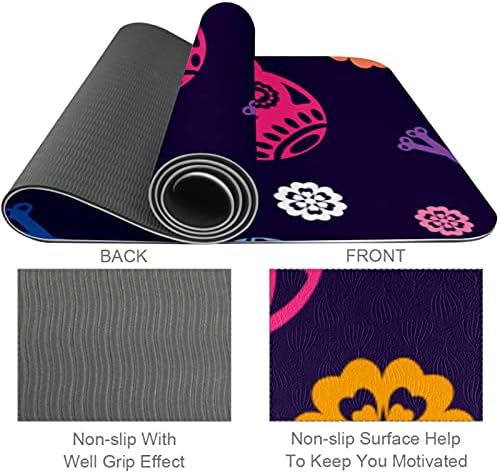 Yoga Mat Day colorido do padrão Dead Pattern Eco Friendly On Slip Fitness Exercition tapete para pilates e exercícios de piso