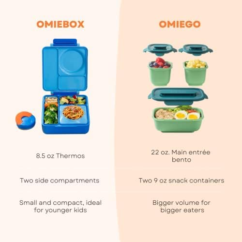 Omie omiebox isolado bento lancheira bento com vazamento de compartimentos térmicos de alimentos jar-3, duas zonas