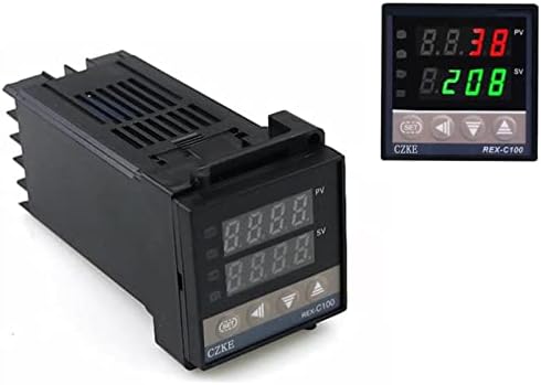 XJIM Digital 220V PID REX-C100 Controlador de temperatura + Max.40a SSR + K Termoparto do controlador PID Conjunto + dissipador de
