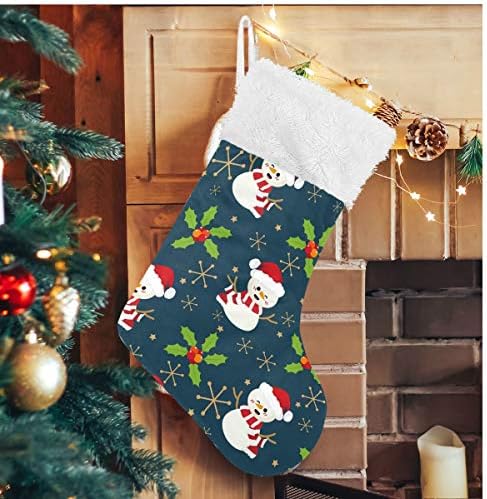 Alaza Christmas meias boneco de neve com chapéu de santa holly holly snowflakes star natal clássico personalizado decorações de