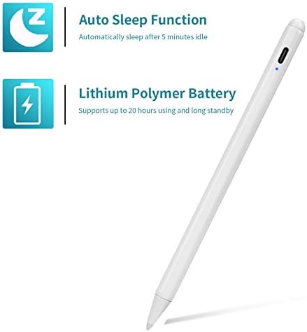 2022 iPad Pro 12,9 polegadas 5/4ª/3ª geração caneta caneta com rejeição de palma, caneta de plástico ativa Plástico Digital Lápis Inteligente para Apple iPad Pro 12,9 Bom para desenhar, escrever, anotações