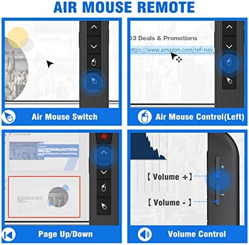 Apresentação Clicker com controle de mouse de ar, recarregável USB Clicker para apresentações do PowerPoint, apresentador sem
