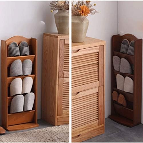 Dingzz prateleira rack simples chinelos estáveis ​​cabine de armazenamento de madeira maciça, para corredores de acesso à sala de