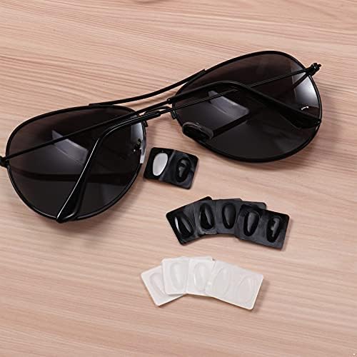 Aislor 10 pares de óculos de sol óculos de óculos de sol Óculos de óculos de silicone anti-deslizamento no nariz Pad macio preto