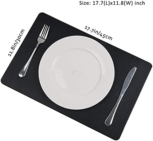 FZZDP 4PCS Placemats resistentes ao calor, placemats de couro artificial, à prova d'água, não deslizamento e lavável placemats