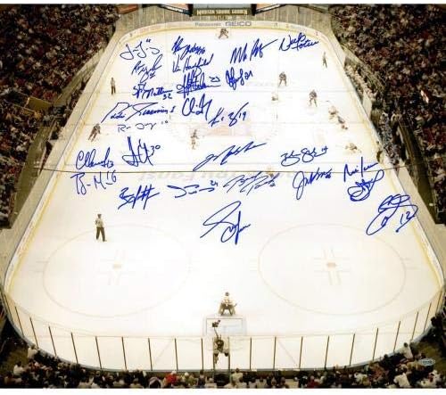 New York Rangers 26 Signature Ice Overhead 20x24 Foto - Fotos autografadas da NHL